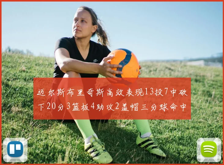 迈尔斯布里奇斯高效表现13投7中砍下20分3篮板4助攻2盖帽三分球命中率出色